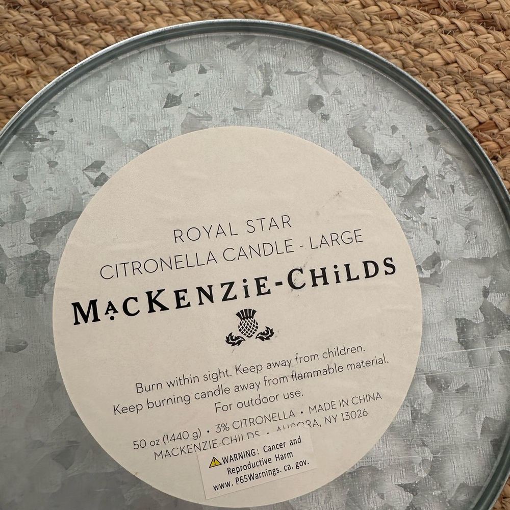 MacKenzie-Childs Blue and Gold Starry Bin - Picture 6 of 7